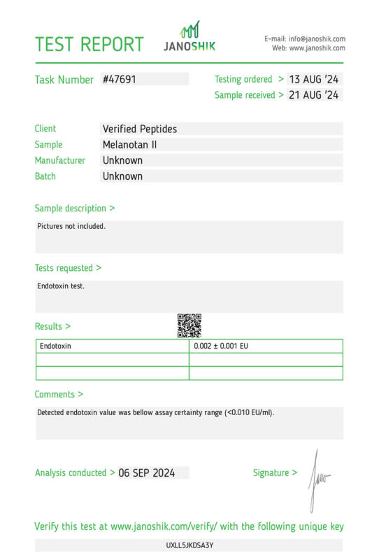 Melano II Endotoxin Lab Report September 2024