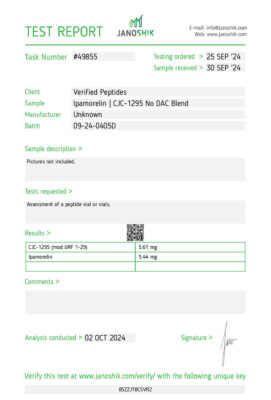 Ipamorelin CJC1295 Lab Test October 2024
