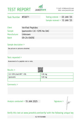 Ipamorelin CJC1295 No DAC Lab Report January 2025