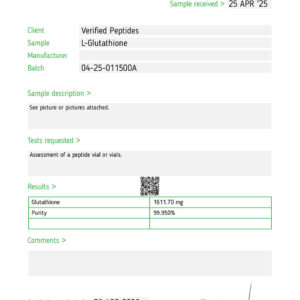 L-Glutathione Lab Report Test April 2025