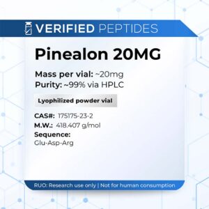 An information sheet for our 20MG Pinealon peptide.