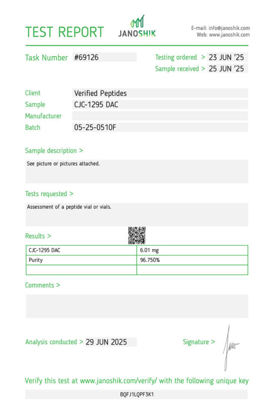 CJC1295 DAC Lab Report Test July 2025