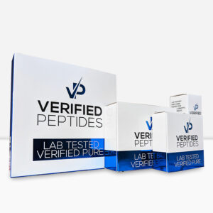 The peptide packaging for the 99% pure lyophilized GLOW peptide.