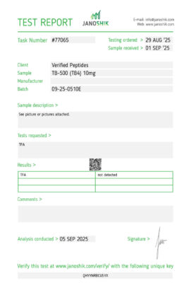 TB-500 Peptide TFA Certificate of Analysis Lab Test Report September 2025