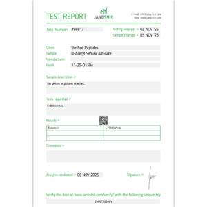 N-Acetyl Sem@x Amidat Peptide Endotoxin Certificate of Analysis Lab Test Report October 2025