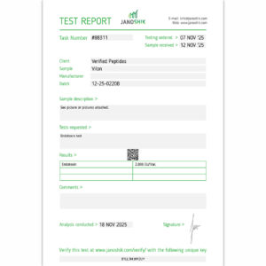 Vilon Peptide Endotoxin Certificate of Analysis Lab Test Report October 2025