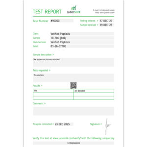TB500 (TB4) Peptide TFA Certificate of Analysis Lab Test Report December 2025