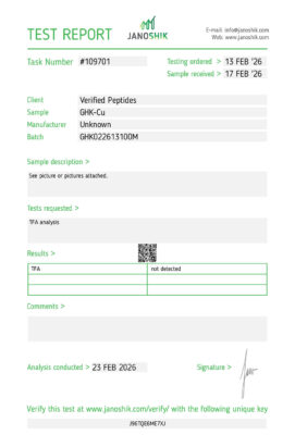 GHK-Cu Peptide TFA Certificate of Analysis Lab Test Report February 2026