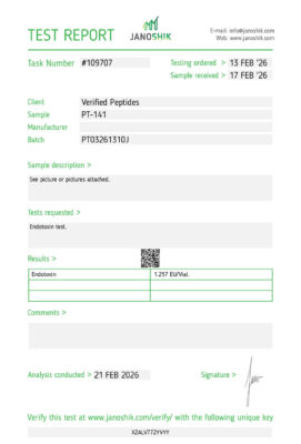 PT-141 Peptide Endotoxin Certificate of Analysis Lab Test Report February 2026