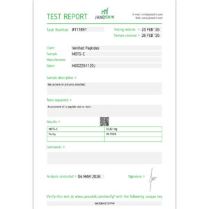 MOTSC Peptide Purity Certificate of Analysis Lab Test Report March 2026 sq