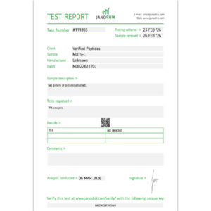 MOTSC Peptide TFA Certificate of Analysis Lab Test Report March 2026 sq